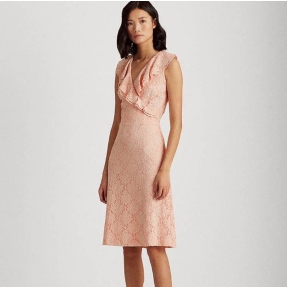 NWT Ralph Lauren Ladies Size 16 Peach Sleeveless Dress